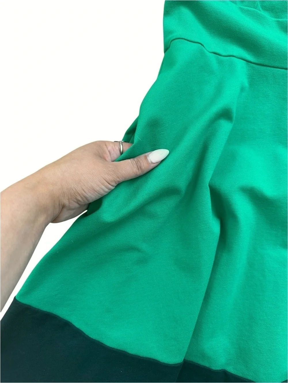 Kate Spade Green and Navy Fiorella Fit and Flare Cap Sleeve Dress with Pockets
